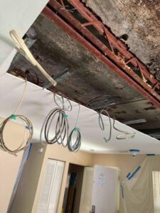 We expertly removed and prepped electrical wires for reinstallation during a structural beam replacement in a commercial remodel in Columbia, MD, ensuring seamless integration with the new beam.