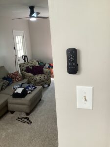 Deshaies Electrical Services installing a remote control for ceiling fan as part of electrical cable replacement project