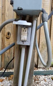 Deshaies Electrical Services installing outdoor outlets for pool pump electrical installation